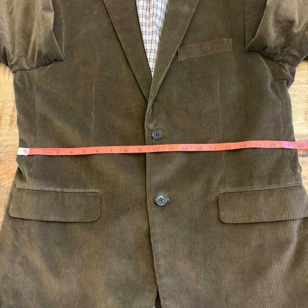 Saddlebred Mens Brown Corduroy Blazer 40R Sports Coat Jacket Cotton Academia
